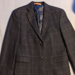 TALLIA Charcoal Gray Checkered Blazer